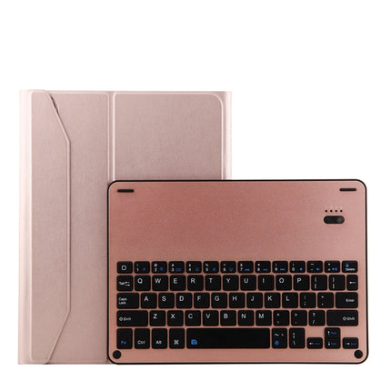 1139B Detachable Bluetooth 3.0 Aluminum Alloy Keyboard + Lambskin Texture Leather Tablet Case for iPad Pro 11 inch (2018), with Three-gear Adjustment / Magnetic / Sleep Function (Pink)-garmade.com