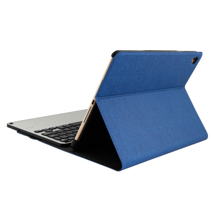 3018 Detachable Bluetooth 3.0 Aluminum Alloy Keyboard + Imitation Cloth Texture Leather Tablet Case for iPad Air / Air 2 / iPad Pro 9.7 inch, with Sleep / Water Repellent Function(Blue)-garmade.com