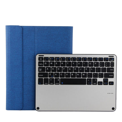 3018 Detachable Bluetooth 3.0 Aluminum Alloy Keyboard + Imitation Cloth Texture Leather Tablet Case for iPad Air / Air 2 / iPad Pro 9.7 inch, with Sleep / Water Repellent Function(Blue)-garmade.com