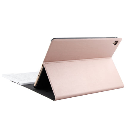 FT-1030 Bluetooth 3.0 ABS Brushed Texture Keyboard + Skin Texture Leather Tablet Case for iPad Air / Air 2 / iPad Pro 9.7 inch, with Three-gear Angle Adjustment / Magnetic / Sleep Function (Pink)-garmade.com