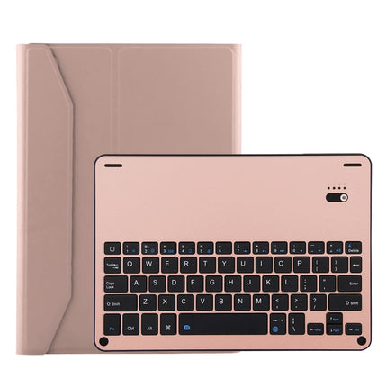 FT-1038B Detachable Bluetooth 3.0 Aluminum Alloy Keyboard + Lambskin Texture Leather Tablet Case for iPad Air / Air 2 / iPad Pro 9.7 inch, with Water Repellent / Three-gear Angle Adjustment / Magnetic / Sleep Function (Pink)-garmade.com