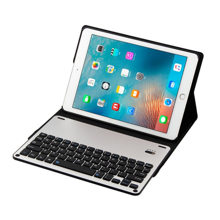 FT-1038B Detachable Bluetooth 3.0 Aluminum Alloy Keyboard + Lambskin Texture Leather Tablet Case for iPad Air / Air 2 / iPad Pro 9.7 inch, with Water Repellent / Three-gear Angle Adjustment / Magnetic / Sleep Function (Gold)-garmade.com