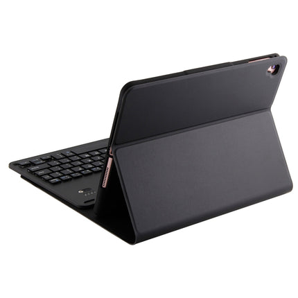 FT-1038E Detachable Bluetooth 3.0 Aluminum Alloy Keyboard + Lambskin Texture Leather Tablet Case for iPad Air / Air 2 / iPad Pro 9.7 inch, with Pen Slot / Water Repellent / Three-gear Angle Adjustment / Magnetic / Sleep Function (Black)-garmade.com