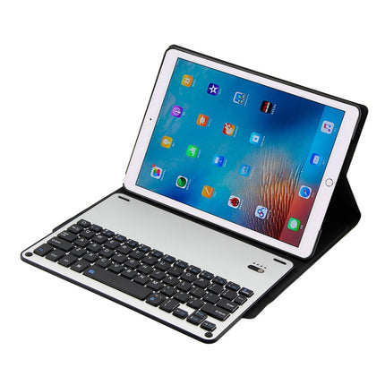 FT-1039B Detachable Bluetooth 3.0 Aluminum Alloy Keyboard + Lambskin Texture Leather Tablet Case for iPad Pro 10.5 inch / iPad Air (2019), with Water Repellent / Three-gear Angle Adjustment / Magnetic / Sleep Function (Black)-garmade.com