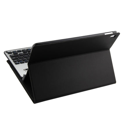 FT-1039B Detachable Bluetooth 3.0 Aluminum Alloy Keyboard + Lambskin Texture Leather Tablet Case for iPad Pro 10.5 inch / iPad Air (2019), with Water Repellent / Three-gear Angle Adjustment / Magnetic / Sleep Function (Black)-garmade.com