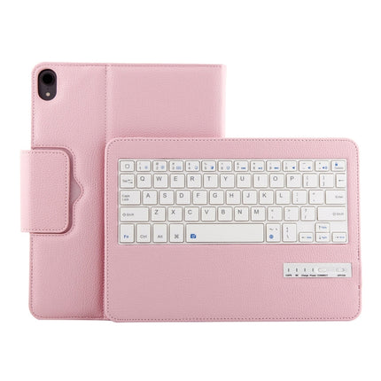 IP011 Detachable Bluetooth 3.0 ABS Keyboard + Litchi Texture Leather Tablet Case for iPad Pro 11 inch (2018), with Sleep Function (Pink)-garmade.com