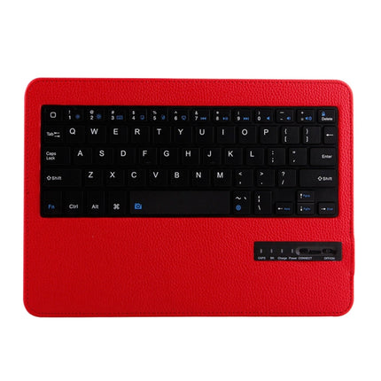 IP011 Detachable Bluetooth 3.0 ABS Keyboard + Litchi Texture Leather Tablet Case for iPad Pro 11 inch (2018), with Sleep Function (Red)-garmade.com