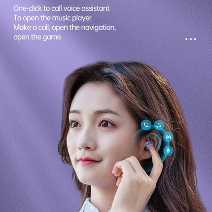 M32 IPX7 Electroplating Mirror Bluetooth Earphone With LED Display & Smart Touch (Black)-garmade.com