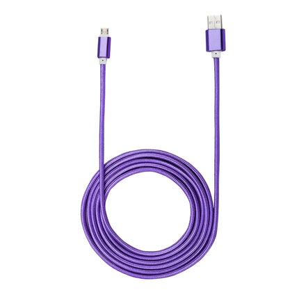 2m Woven Style Metal Head 84 Cores 8 Pin to USB 2.0 Data / Charger Cable(Purple)-garmade.com
