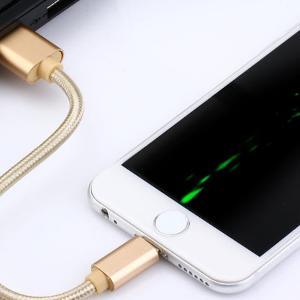 1m Woven Style Metal Head 84 Cores 8 Pin to USB 2.0 Data / Charger Cable(Rose Gold)-garmade.com