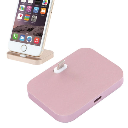 8 Pin Stouch Aluminum Desktop Station Dock Charger for iPhone(Rose Gold)-garmade.com