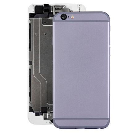 Full Housing Back Cover with Power Button & Volume Button Flex Cable for iPhone 6(Grey)-garmade.com