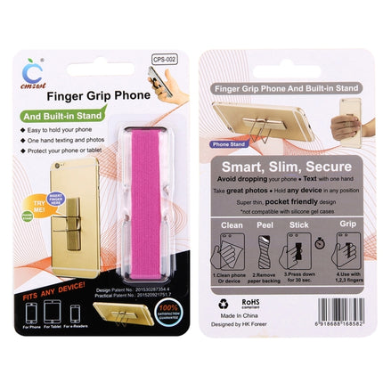 2 in 1 Adjustable Universal Mini Adhesive Holder Stand + Slim Finger Grip, Size: 7.3 x 2.2 x 0.3 cm(Magenta)-garmade.com