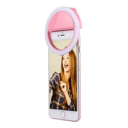 Charging Selfie Beauty Light, For iPhone, Galaxy, Huawei, Xiaomi, LG, HTC and Other Smart Phones with Adjustable Clip & USB Cable(Pink)-garmade.com