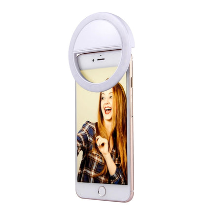 Charging Selfie Beauty Light, For iPhone, Galaxy, Huawei, Xiaomi, LG, HTC and Other Smart Phones with Adjustable Clip & USB Cable(White)-garmade.com
