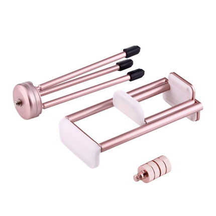 Multi-function Aluminum Alloy Tripod Mount Holder Stand , for iPad, iPhone, Samsung, Lenovo, Sony and other Smartphones & Tablets & Digital Cameras(Rose Gold)-garmade.com