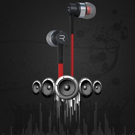 REMAX RM-535i In-Ear Stereo Earphone with Wire Control + MIC, Support Hands-free, for iPhone, Galaxy, Sony, HTC, Huawei, Xiaomi, Lenovo and other Smartphones (Red + Black)-garmade.com