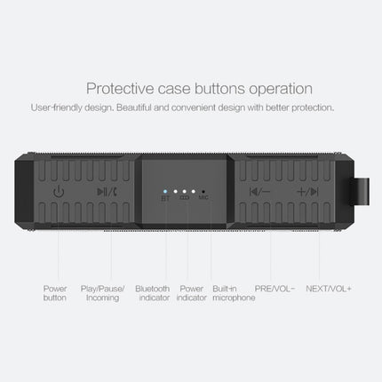 NILLKIN X-Man Portable Outdoor Sports Waterproof Bluetooth Speaker Stereo Wireless Sound Box Subwoofer Audio Receiver, For iPhone, Galaxy, Sony, Lenovo, HTC, Huawei, Google, LG, Xiaomi, other Smartphones(Black)-garmade.com