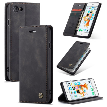 CaseMe-013 Multifunctional Retro Frosted Horizontal Flip Leather Case for iPhone 6 / 6s, with Card Slot & Holder & Wallet(Black)-garmade.com