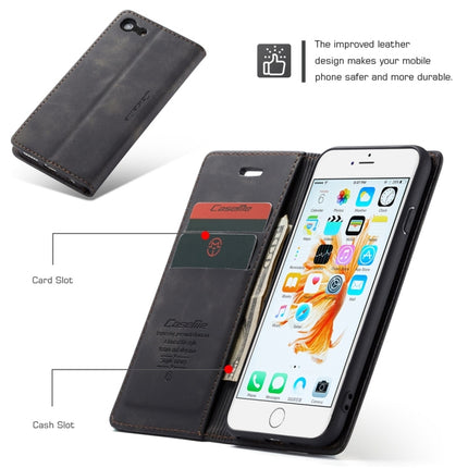 CaseMe-013 Multifunctional Retro Frosted Horizontal Flip Leather Case for iPhone 6 / 6s, with Card Slot & Holder & Wallet(Black)-garmade.com