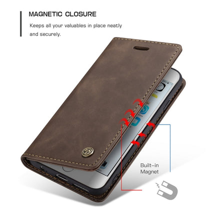CaseMe-013 Multifunctional Retro Frosted Horizontal Flip Leather Case for iPhone 6 / 6s, with Card Slot & Holder & Wallet(Coffee)-garmade.com