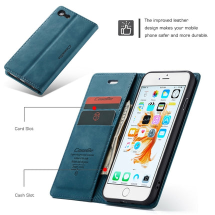CaseMe-013 Multifunctional Retro Frosted Horizontal Flip Leather Case for iPhone 6 / 6s, with Card Slot & Holder & Wallet(Blue)-garmade.com