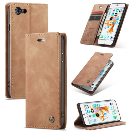 CaseMe-013 Multifunctional Retro Frosted Horizontal Flip Leather Case for iPhone 6 / 6s, with Card Slot & Holder & Wallet(Brown)-garmade.com