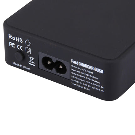 Q8118 1 Quick Charge 3.0 + 4 Smart Identification USB + 1 USB-C / Type-C 3.1 Desktop USB Charger-garmade.com