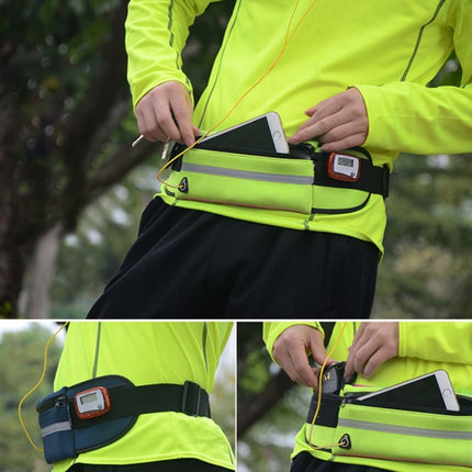Minimalist Stylish Style Multifunctional Outdoor Sports Running Hiking Riding Travelling Belt Sweatproof Waterproof Diving Material Waist Bag Protective Case for 6 inch Phone with Card Pocket & Earphone Hole & Elastic Bandage & Sturdy Buckle & Night Visib-garmade.com