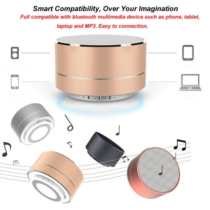 A10 Mini Portable Bluetooth Speaker Built-in MIC & LED, Support Hands-free Calls & TF Card(Silver)-garmade.com