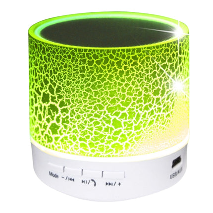 A9 Mini Portable Glare Crack Bluetooth Stereo Speaker with LED Light, Built-in MIC, Support Hands-free Calls & TF Card(Green)-garmade.com