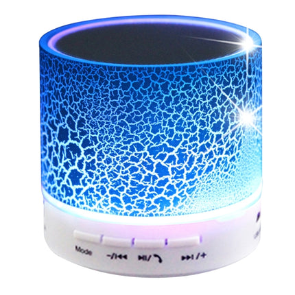 A9 Mini Portable Glare Crack Bluetooth Stereo Speaker with LED Light, Built-in MIC, Support Hands-free Calls & TF Card(Blue)-garmade.com