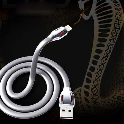 REMAX RC-035i Laser Series 1m 2.1A 8 Pin to USB Data Sync Charger Cable with LED Indicator(White)-garmade.com