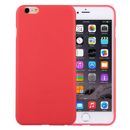 For iPhone 6 & 6s Solid Color TPU Protective Case Without Round Hole(Red)-garmade.com