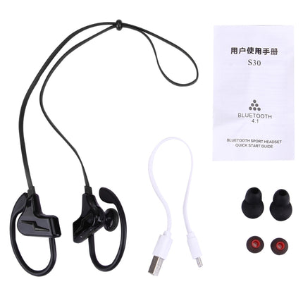 S30 Sport Style Stereo Bluetooth 4.1 CSR 4.1 In-Ear Earphone Headset for iPhone, Galaxy, Huawei, Xiaomi, LG, HTC and Other Smart Phones(Black)-garmade.com
