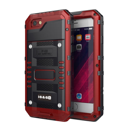 Waterproof Dustproof Shockproof Zinc Alloy + Silicone Case for iPhone 6 & 6s (Red)-garmade.com