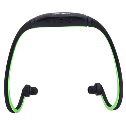 BS19C Life Waterproof Stereo Wireless Sports Bluetooth In-ear Headphone Headset with Micro SD Card Slot & Hands Free, For Smart Phones & iPad or Other Bluetooth Audio Devices(Green)-garmade.com
