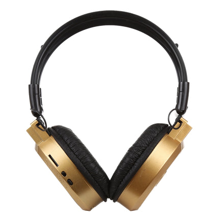 SH-S1 Folding Stereo HiFi Wireless Sports Headphone Headset with LCD Screen to Display Track Information & SD / TF Card, For Smart Phones & iPad & Laptop & Notebook & MP3 or Other Audio Devices(Gold)-garmade.com