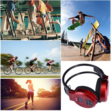 SH-S1 Folding Stereo HiFi Wireless Sports Headphone Headset with LCD Screen to Display Track Information & SD / TF Card, For Smart Phones & iPad & Laptop & Notebook & MP3 or Other Audio Devices(Red)-garmade.com
