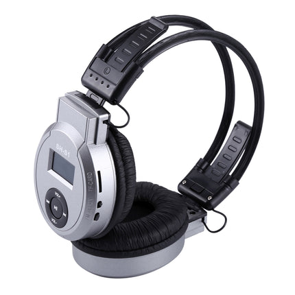 SH-S1 Folding Stereo HiFi Wireless Sports Headphone Headset with LCD Screen to Display Track Information & SD / TF Card, For Smart Phones & iPad & Laptop & Notebook & MP3 or Other Audio Devices(Silver)-garmade.com