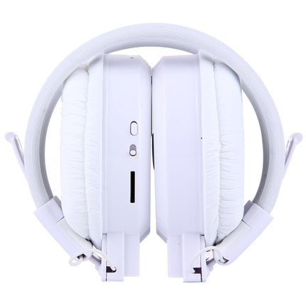 SH-S1 Folding Stereo HiFi Wireless Sports Headphone Headset with LCD Screen to Display Track Information & SD / TF Card, For Smart Phones & iPad & Laptop & Notebook & MP3 or Other Audio Devices(White)-garmade.com