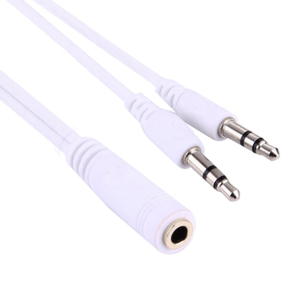 1M Hi-Fi AUX Audio Cable 3.5mm Dual Male to Female Plug Jack Stereo Audio Wire (White)-garmade.com