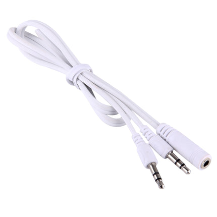 1M Hi-Fi AUX Audio Cable 3.5mm Dual Male to Female Plug Jack Stereo Audio Wire (White)-garmade.com
