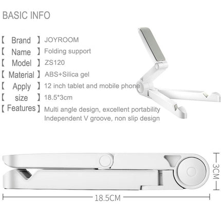 JOYROOM ZS120 Universal Foldable Adjustable Holder Stand(White)-garmade.com