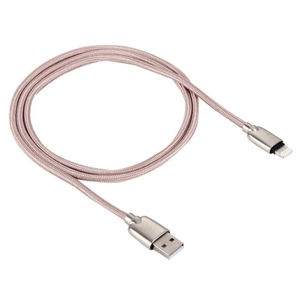 1m Woven 108 Copper Cores 8 Pin to USB Data Sync Charging Cable for iPhone, iPad(Pink)-garmade.com