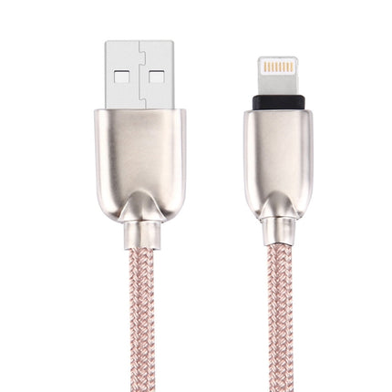 1m Woven 108 Copper Cores 8 Pin to USB Data Sync Charging Cable for iPhone, iPad(Pink)-garmade.com
