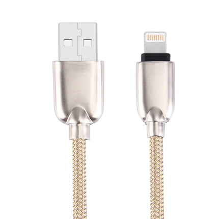 1m Woven 108 Copper Cores 8 Pin to USB Data Sync Charging Cable for iPhone, iPad(Gold)-garmade.com