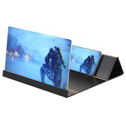12.0 inch Universal Foldable Portable Wood + Organic Glass Eyeshield 3D Video Mobile Phone Screen Magnifier Bracket Enlarge with Holder for All Smartphones, Size: 260*190*8mm-garmade.com