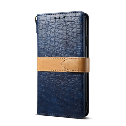 Splicing Color Crocodile Texture PU Horizontal Flip Leather Case for iPhone 6 / 6s, with Wallet & Holder & Card Slots & Lanyard (Blue)-garmade.com