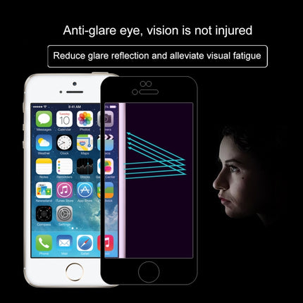 Anti-scratch 9H 10D Full Screen Purple-ray Tempered Glass Film for iPhone 6 & 6S(Black)-garmade.com